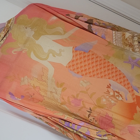 Spell & The Gypsy Madison Maxi Duster Kimono Mermaid Nautical Seashell - Picture 3 of 7